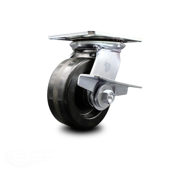 5 Inch Heavy Duty Phenolic Caster with Ball Bearing and Brake
